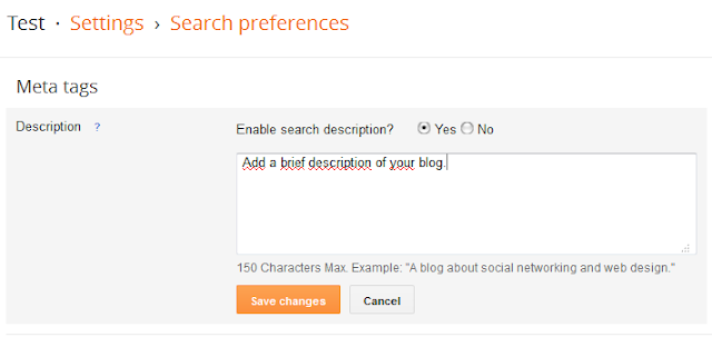 CDATA[ the following code:
Thanks and stay blessed!
However, here we will only mention one, which is the meta description in Blogger. This description will appear as a fragment in the search results and as a description when sharing on Google+, Facebook and other social networks. A clear and precise description increases the chances of getting more clicks or visits.
As we will work only on the Blogger platform, here I will leave a little guide to easily add a meta description.
Meta Description in Blogger
The first thing we will do is going to our Blogger dashboard and from there, go to Settings > Search preferences > Meta Tags > Description and click on Edit.![meta description