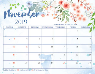 Free Printable Calendar November 2019 Free Printable Calendar November 2019