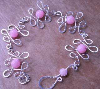 Pretty and Strong in Pink: bracelet, pink jade, sterling silver, Breast Cancer Awarness :: All Pretty Things