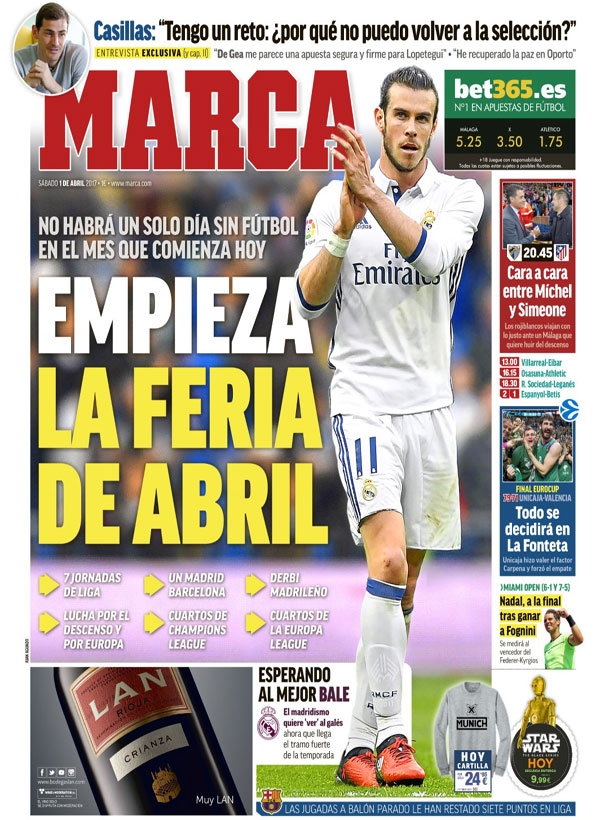 Real Madrid, Marca: "Empieza la feria de Abril"