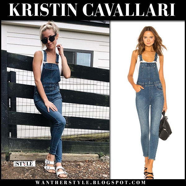 free people slim ankle denim overalls