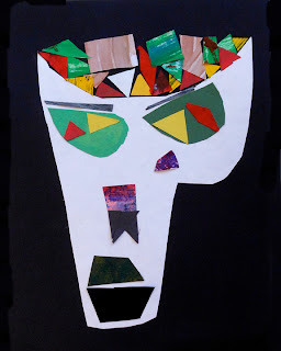 Earl Warren Arts: Third Grade: Abstract Re-cycled Paper Masks