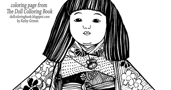 Color a Fancy Japanese Doll | The Doll Coloring Book
