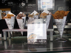 Sea food snacks in San Miguel Mercado market in Madrid.