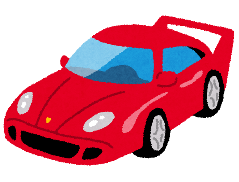 無料イラスト かわいいフリー素材集 赤いスポーツカーのイラスト