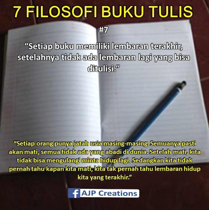 7 Filosofi Buku Tulis Tentang Kehidupan | AJP Creations