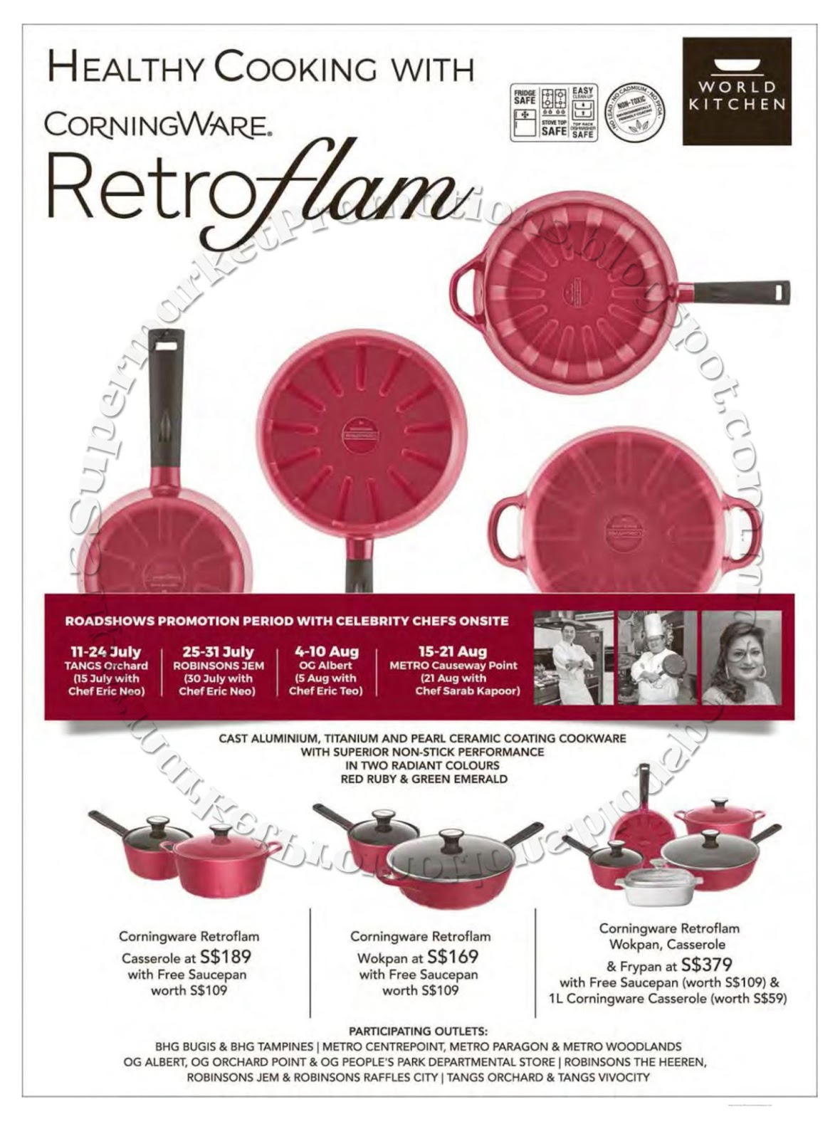 World Kitchen CorningWare Retroflam Promotion 11 July 21 August 2016