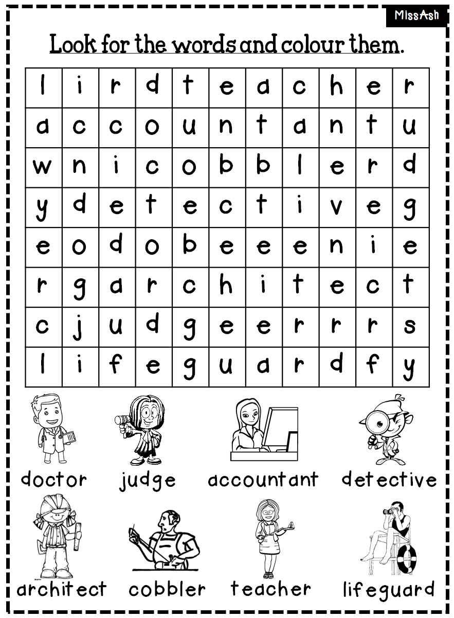 Ash the teacher wordsearch