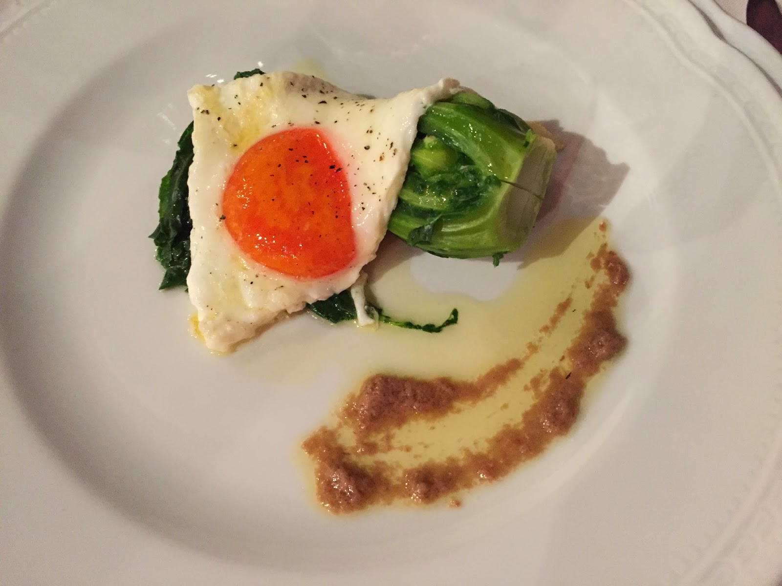Egg with broccoli and anchovy paste