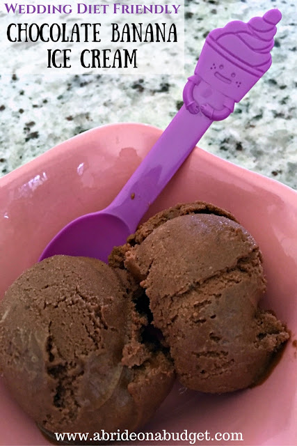 Looking for something to satisfy your sweet tooth while you're on your wedding diet? Check out this incredible Chocolate Banana Ice Cream recipe from www.abrideonabudget.com.