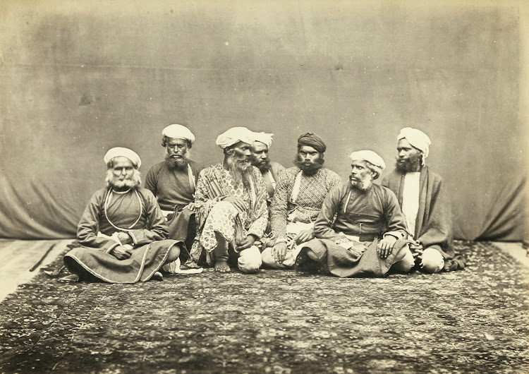 A group of Thuggees (Thugs) Sitting on a Carpet, taken in Peshawar (now ...