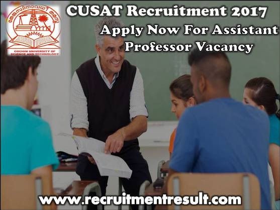 CUSAT Recruitment 2017 CUSAT Recruitment 2017