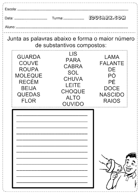 Lista de substantivos proprios e comuns