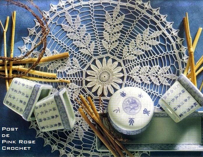 Pink Rose Crochet Wisteria in Bloom Doily