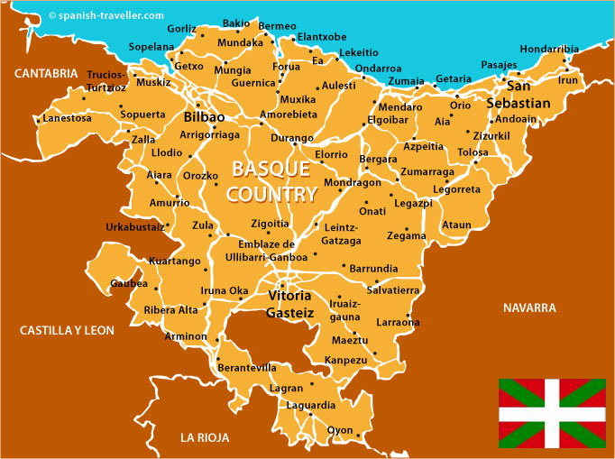 Mapa del País Vasco Región