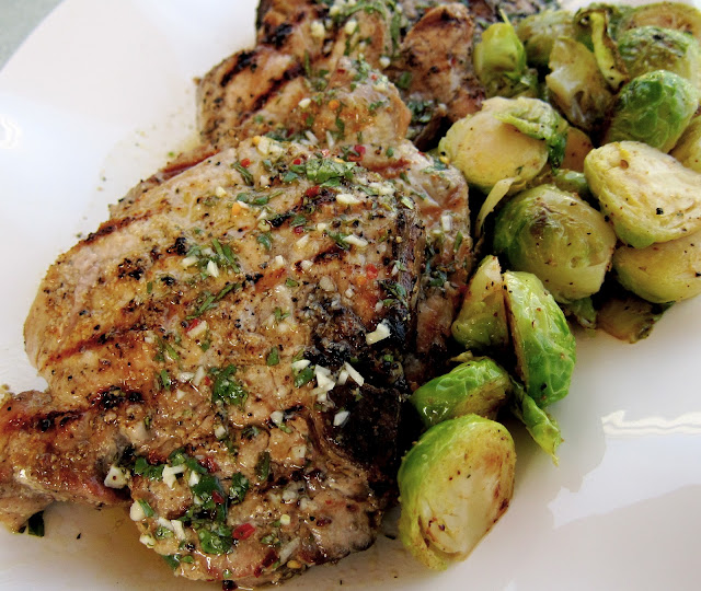 3 Sisters Kitchen Grilled Pork Chop in Chili Lime Cilantro Sauce