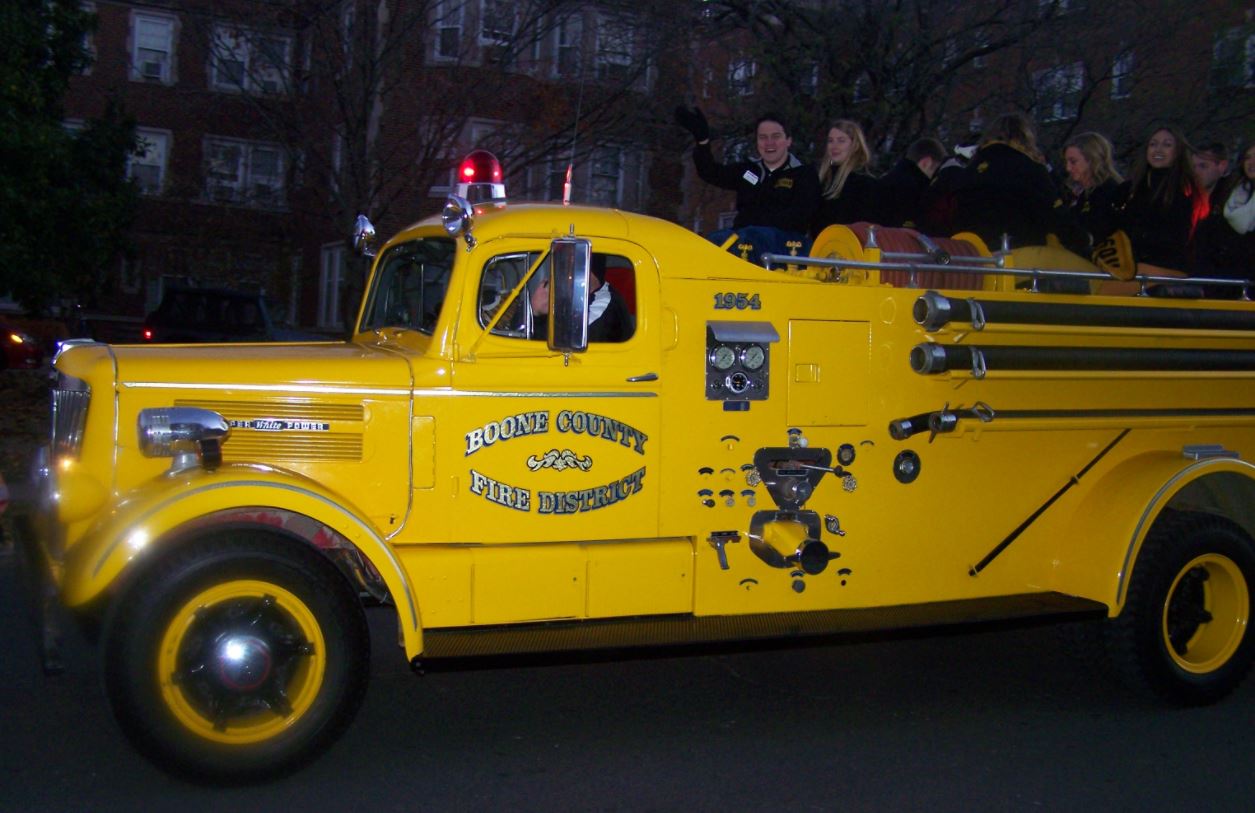 Just A Car Guy "Truman's Taxi" the old yellow fire truck (1954 White