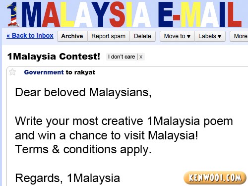 1malaysia email contest