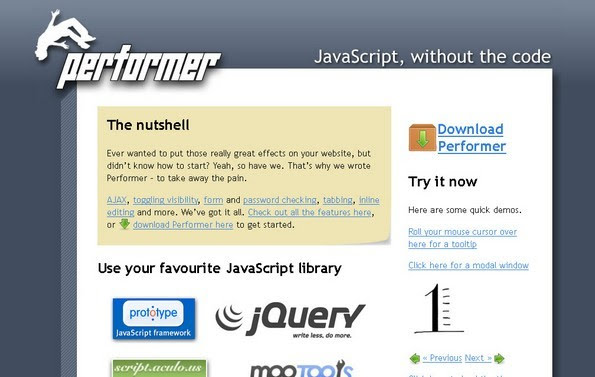 Performer CSS & JavaScript Library