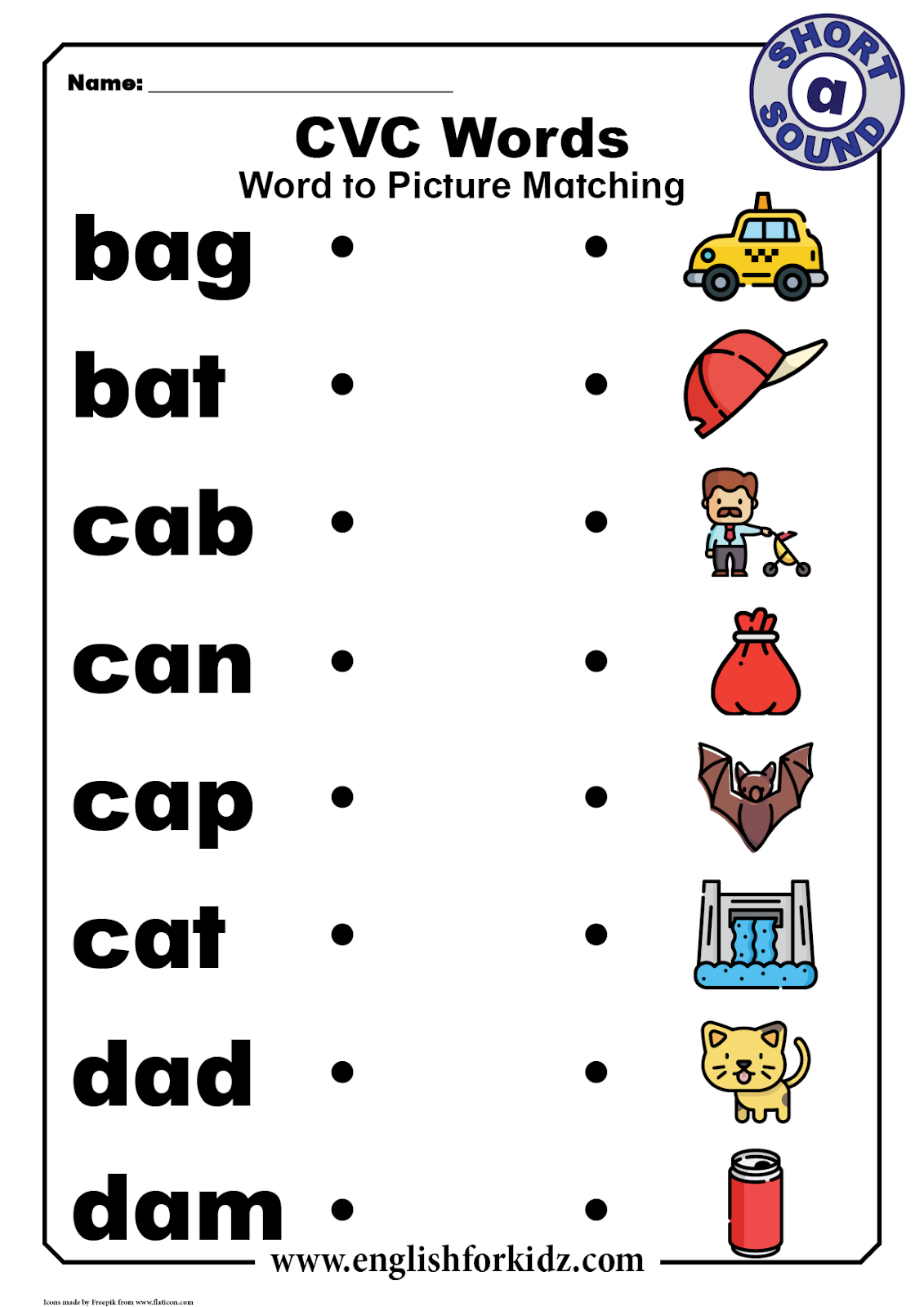 Simple Sentences Using Cvc Words Worksheets