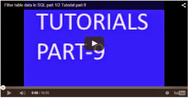SQL Filter table data Video Tutorial part-6
