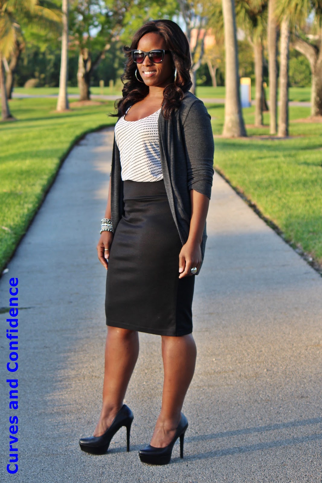 Fashion Work Skirts With High Waist Black Work Skirt Knee Length