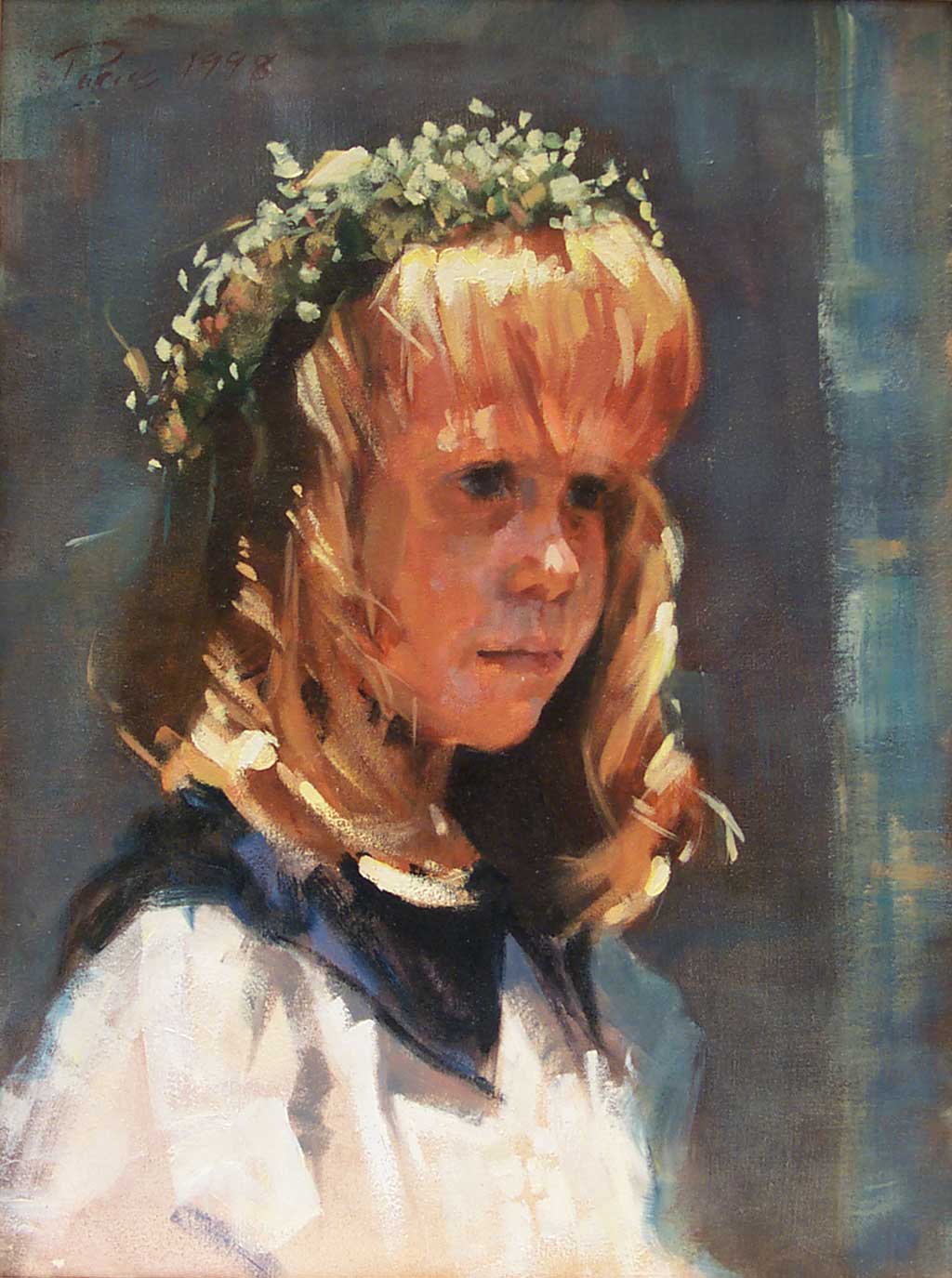 Patrick Saunders Fine Arts Flower Girl Portrait Painting