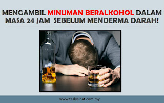 Minuman beralkohol tidak layak derma darah