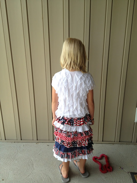 Back view of ruffle skirt-how to sew