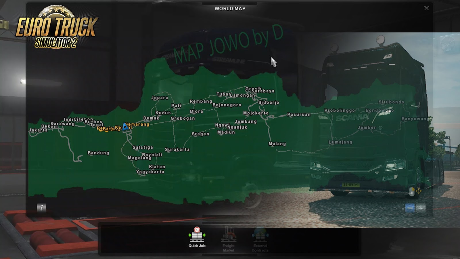 Map Jowo v 7.2 Euro Truck Simulator 2 versi 1.30 Terbaru