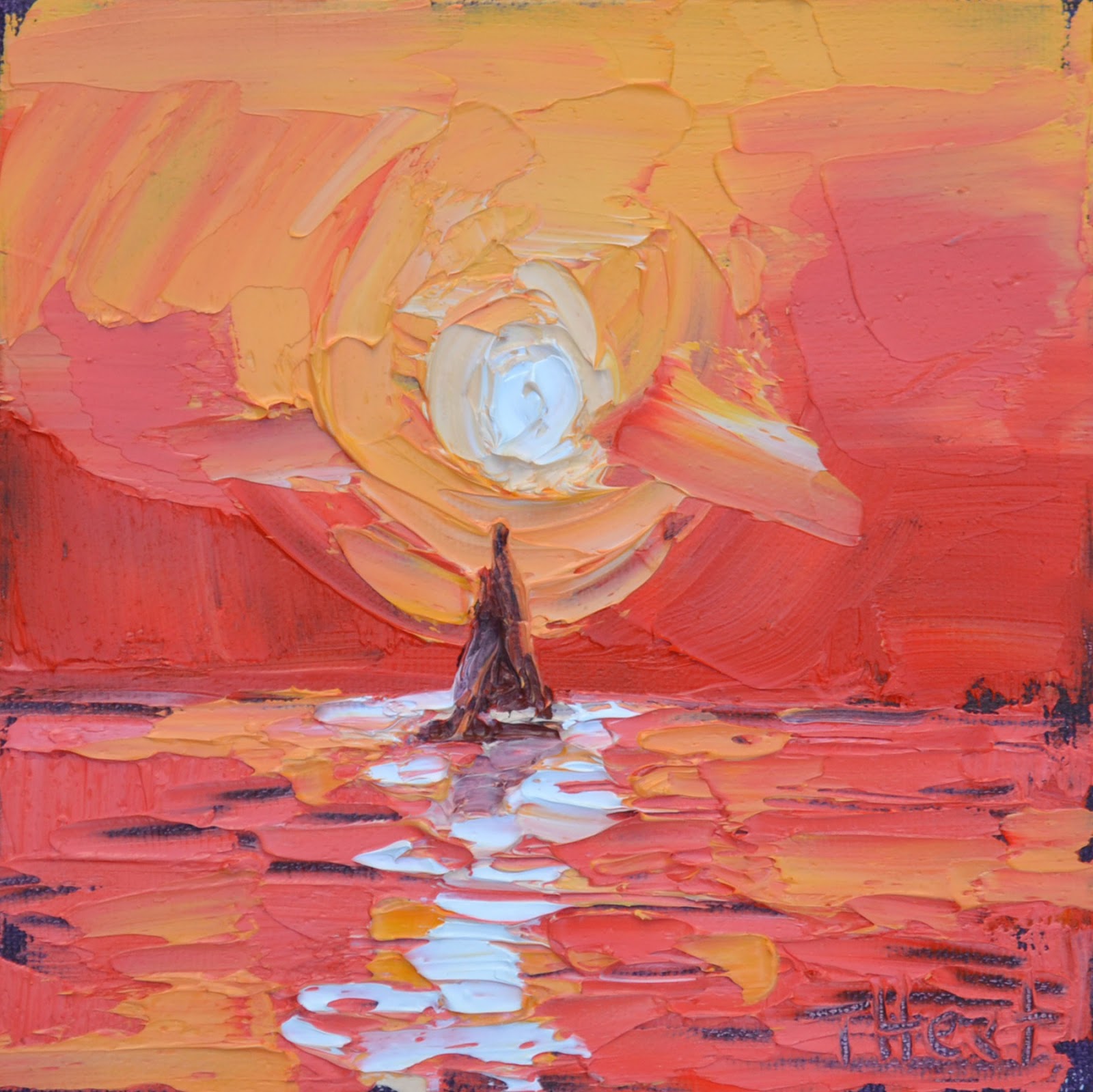 Palette Knife Painters, International Lake Huron Sunset