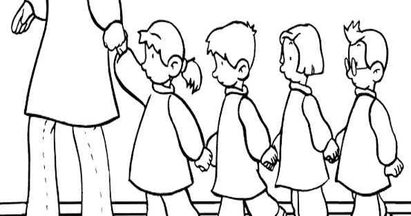 Imagenes De Niños En El Jardin De Infantes Para Colorear - Varios Niños