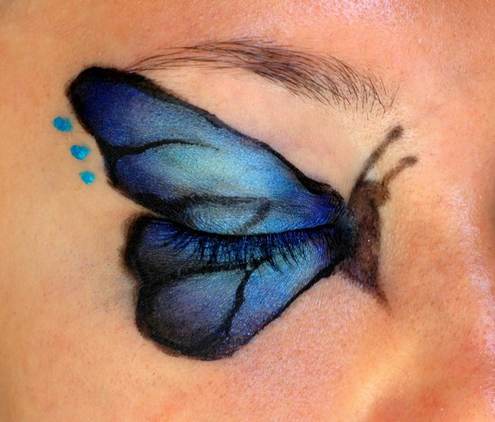 Hot Blue Butterfly Eye Makeup