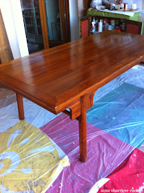 distressing wood, dining table makeover,
