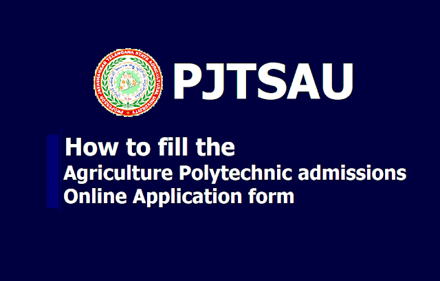 How to fill the TS PJTSAU Agriculture Polytechnic Admissions Online Application form 2019 How to fill the TS PJTSAU Agriculture Polytechnic Admissions Online Application form 2019