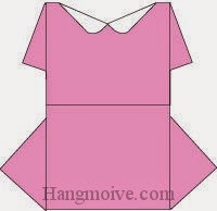 Bước 11: Hoàn thành cách xếp váy đầm đi chơi bằng giấy theo phong cách origami.