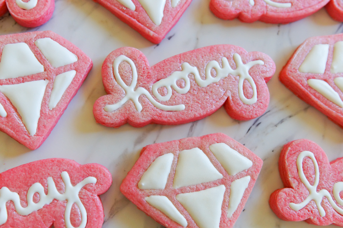 Hooray and Diamond Stamped Cookies ♥ Sugarbelle cookie cutters and stamps