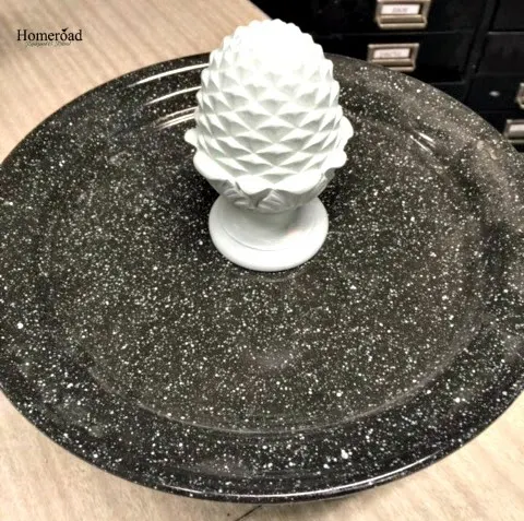 A Pedestal Dish with pinecone finial