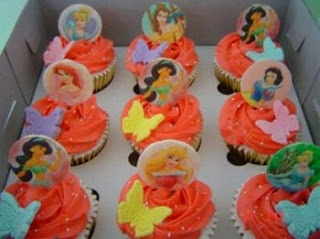 Cupcakes o Magdalenas de las Princesas de Disney para Fiestas Infantiles, parte 1