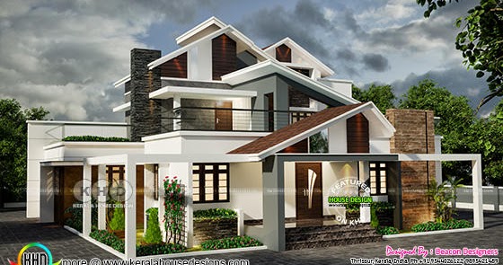 4 bedroom ultra modern house 2500 sq-ft - Kerala home design and floor