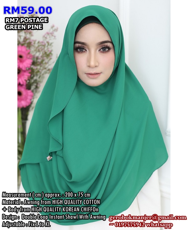 INSTANT SHAWL CHIFFON 2 LOOP ROSSY FLARE WITH AWNING