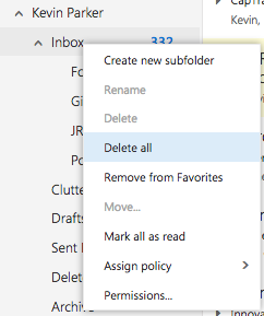 Delete all option
