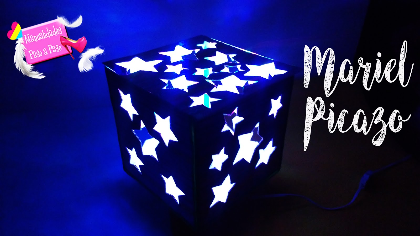 lampara de estrellas casera giratoria