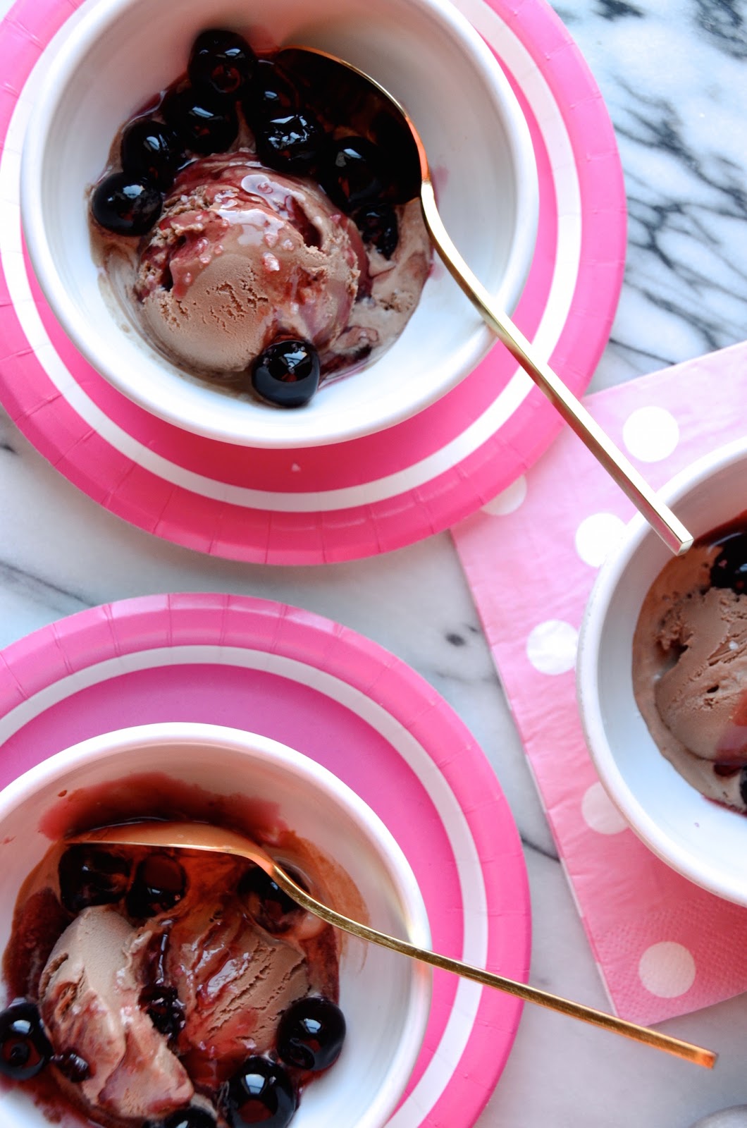Chocolate Ice Cream with Italian Cherries Always Order Dessert