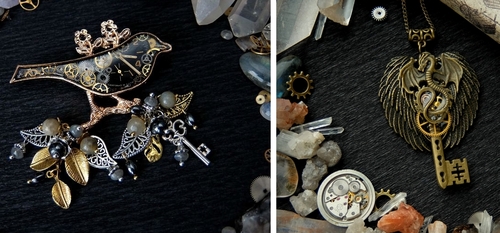 00-Victoria-Klochko-Steampunk-Animal-Jewellery-with-Clock-Parts-www-designstack-co