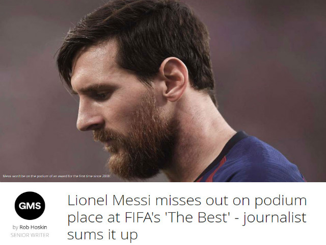 "The Best" hạ bệ Messi: Báo chí sốc nặng, ám chỉ FIFA thiên vị Ronaldo 4 "The Best" hạ bệ Messi: Báo chí sốc nặng, ám chỉ FIFA thiên vị Ronaldo 4