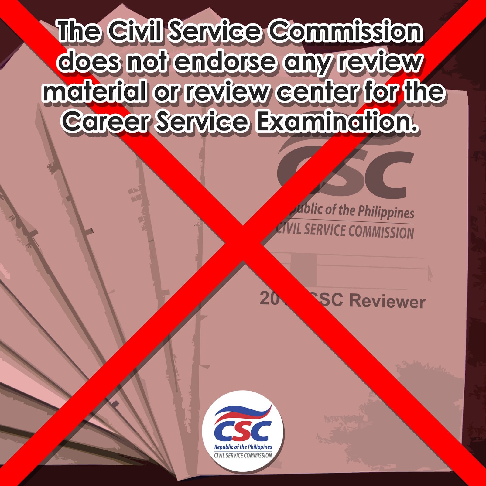 Civil Service Exam PH The Civil Service Commission does not endorse