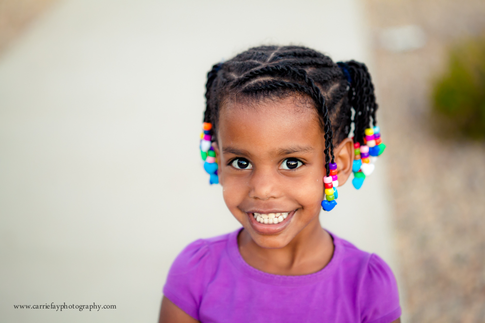 Beads, Braids and Beyond: Little Girls Natural Hair Style: Flat Twist  Ponytails with Twisted Bangs & Rainbow Beads