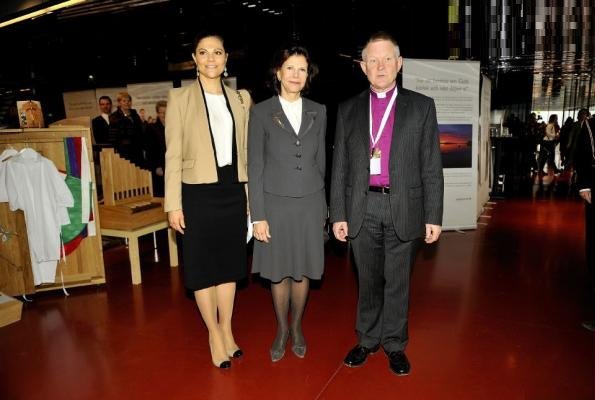 Queen Silvia and Crown Princess Victoria attended the "Children and Young People - The Archbishop's Meeting 2012" in Uppsala