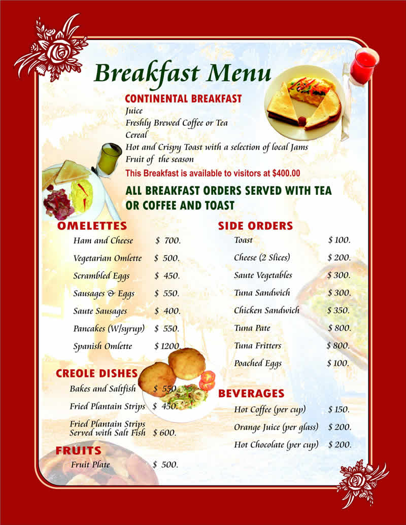 Top notch breakfast menu - planningJuli
